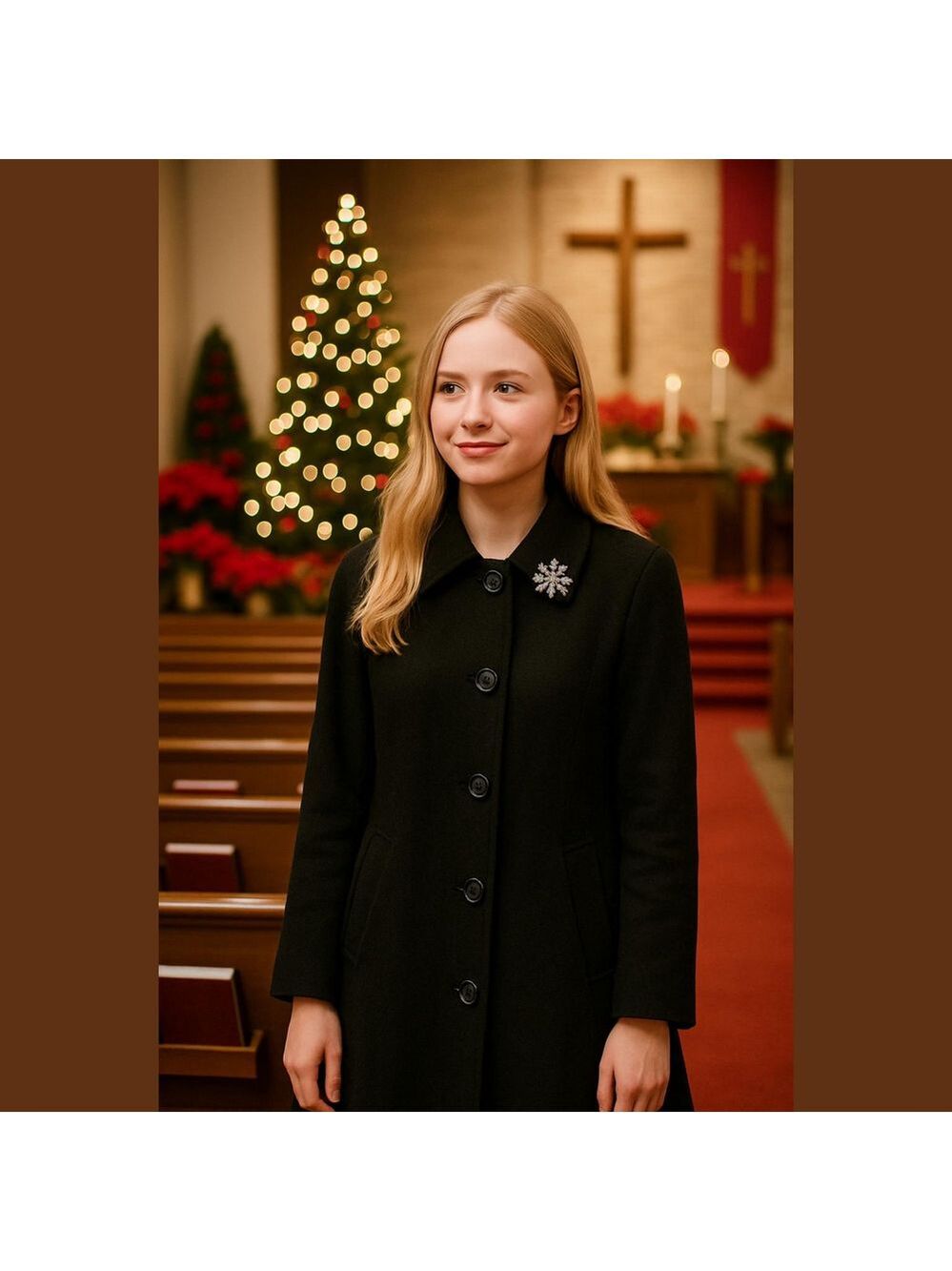 Black Pea Coat Women's Long Coat Cottagecore granny - Picture 1 of 6